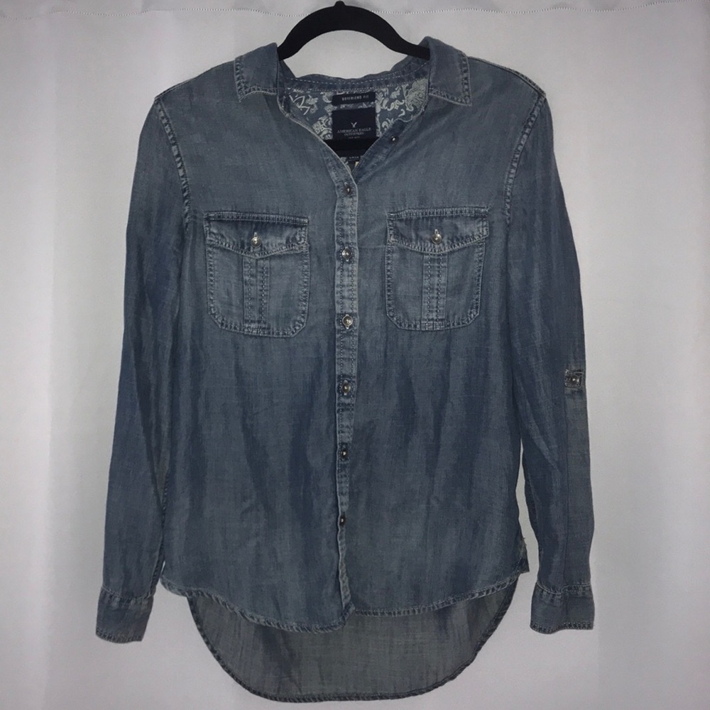 Ae Soft Boyfriend Button Up Shirt
